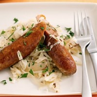 Sausages with Braised Cabbage